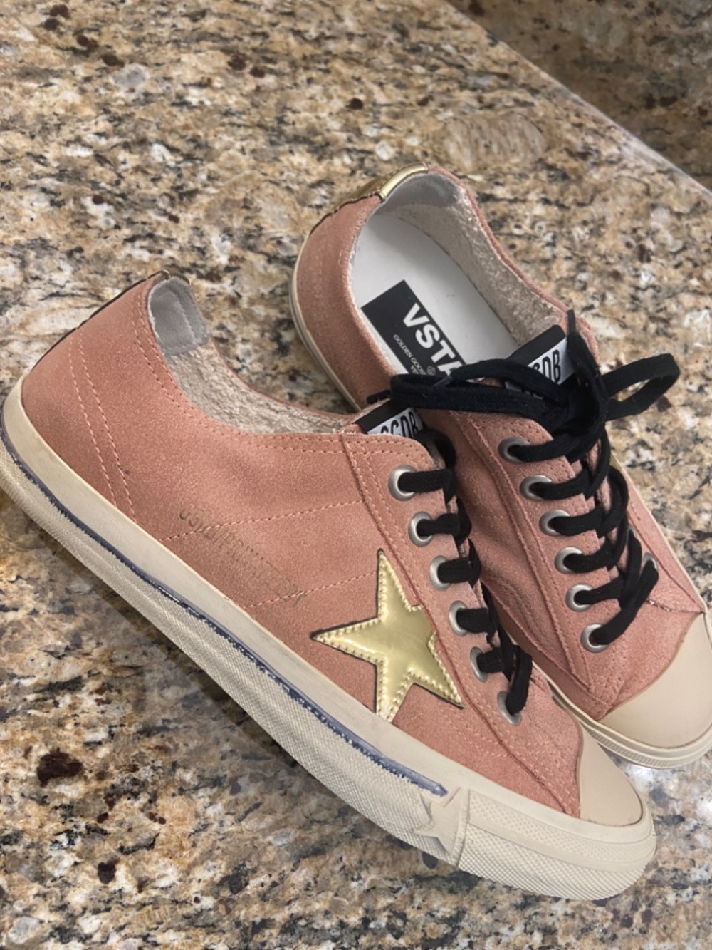 Authentic Suede Distressed Accents Low Top Sneakers Sz IT40 US 9 , 9.5 VStar2